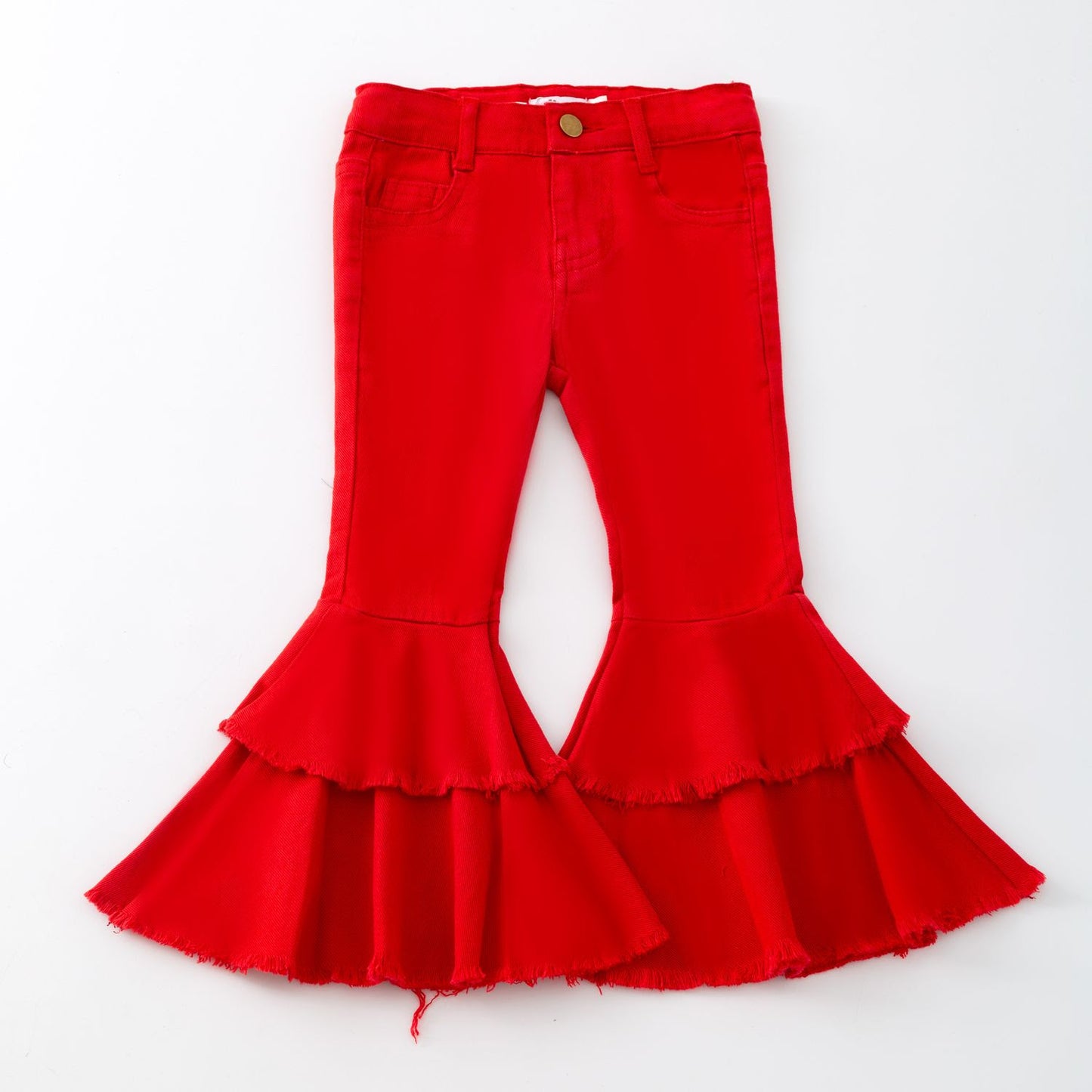 Red Denim Flare